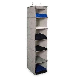 Gray 6 Shelf Hanging Closet Organizer